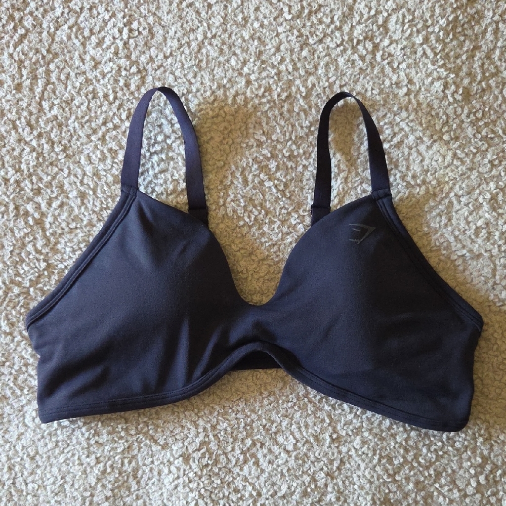 NWOT Gymshark Soft Sculpt V-Neck Sports Bra In Heavy Blue